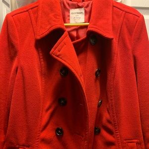 Old Navy Red Pea Coat